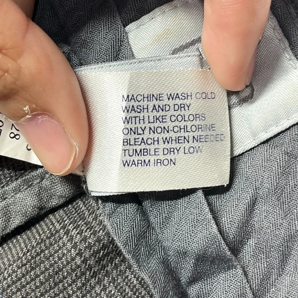 Gap Dress Pants Mens 33 Gray Dudley Glen Plaid Mid Rise Straight‎ Formal Office
